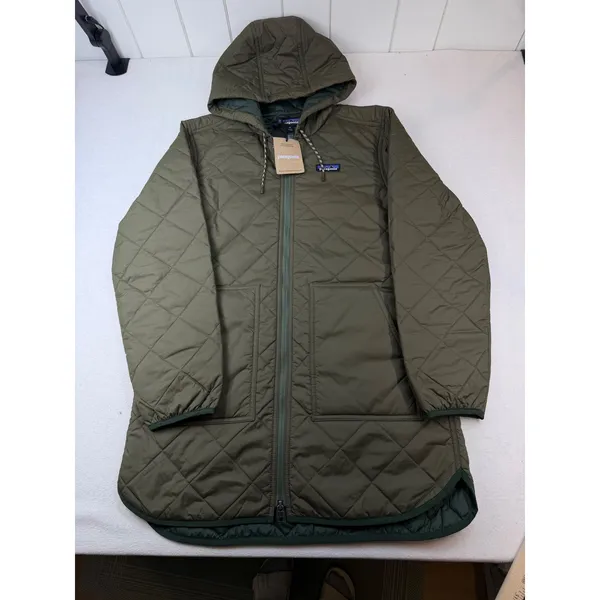 Patagonia Women's Diamond Quilted Parka Basin Green Size XS NWT ($269 Retail) - Image 2