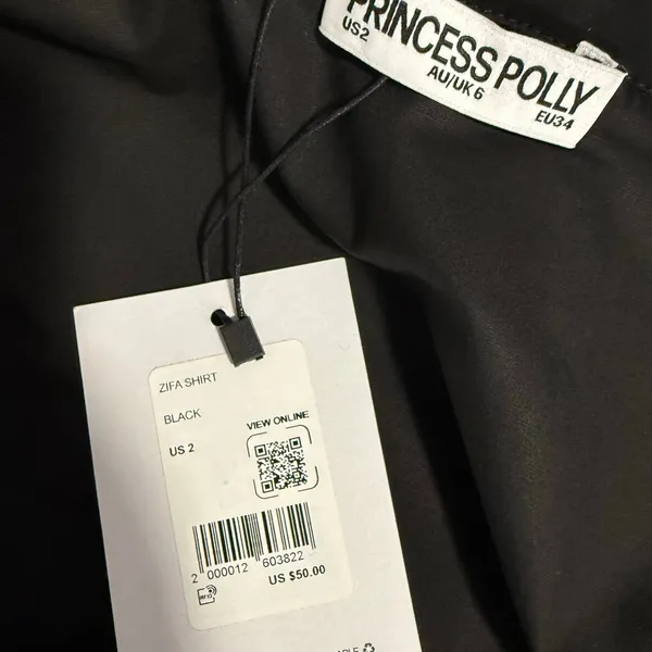 Princess Polly Zifra Shirt, Black, 2 - Image 4