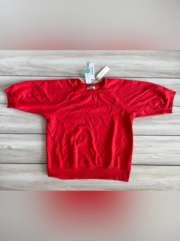 Nine Britton Short Sleeve Scuba Sweatshirt Red Large NWT STITCH FIX - Image 5
