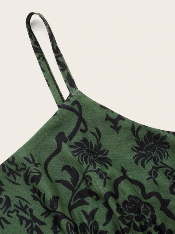 Romwe Fairycore Floral Print Cami Dress - Image 3