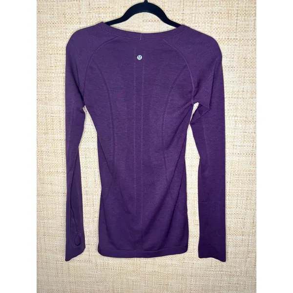 Lululemon Swiftly Tech Long Sleeve 2.0 Purple Heather Athletic Shirt Size 6 - Image 3