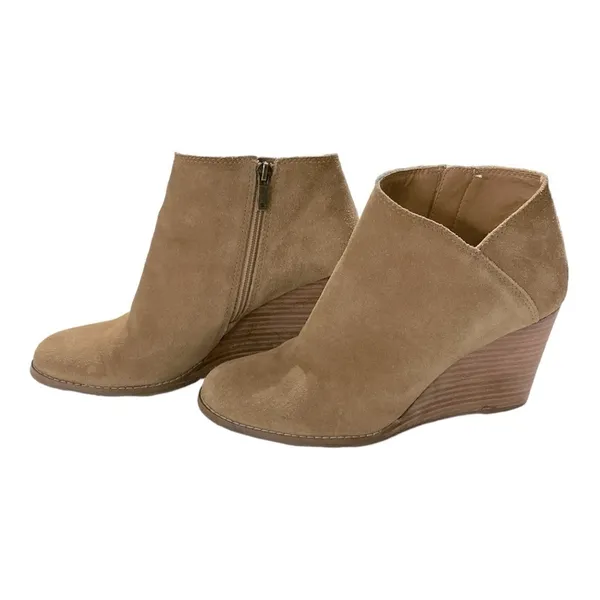 Lucky Brand Wedge Tan Bootie Size 9 M - Image 2