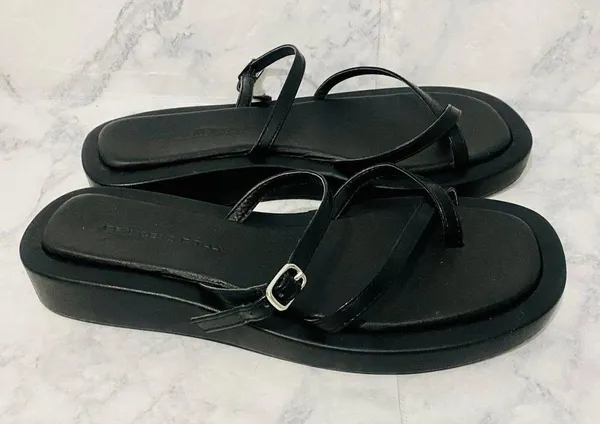 Black Riki Mini Belt Sandals - Image 2
