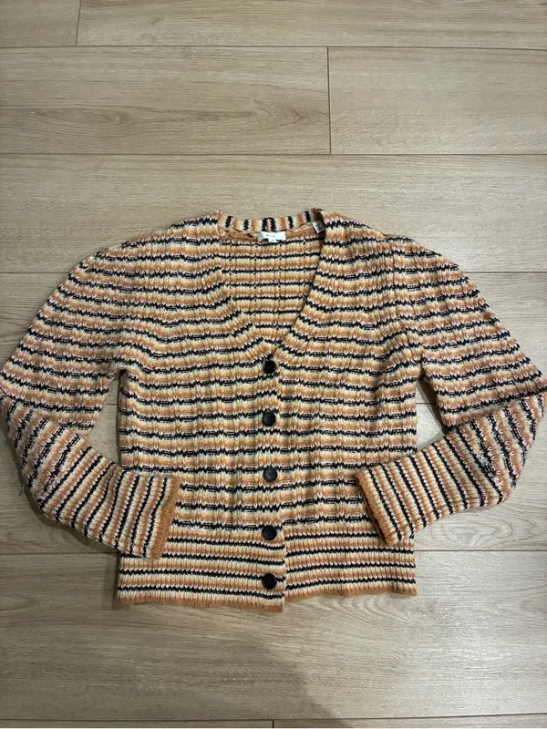 ALC Women’s Rebekah Wool Blend Striped Knit Cardigan Size S - Image 3