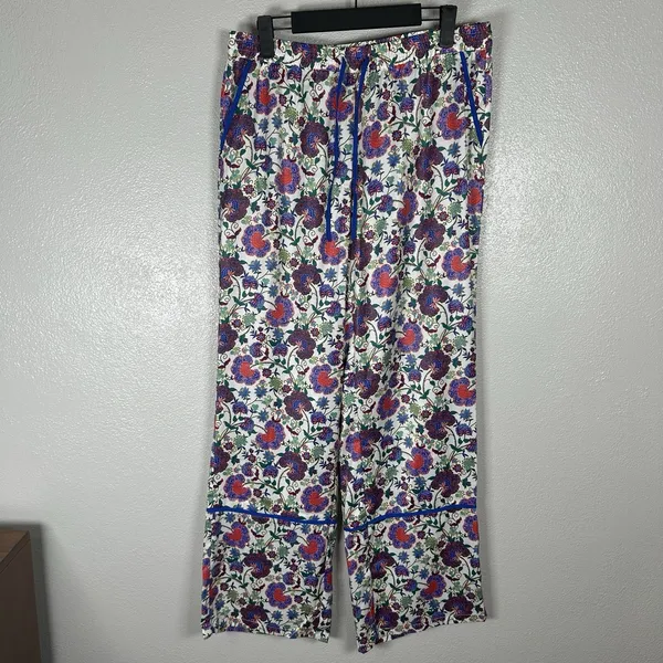 NEW Summersalt Cloud 9 Silky Satin Floral Pajama Set Small Button Up Shirt Pants - Image 4