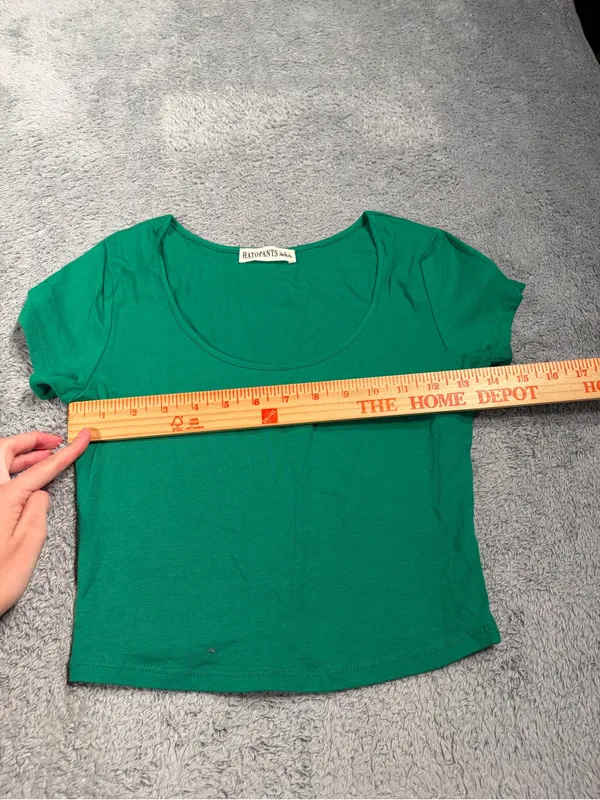 Hatopants Green Scoop Neck Crop Top small - Image 4