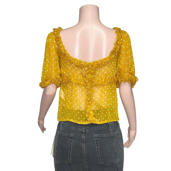 SÉZANE Wood Top, Printed Peas Saffron, FR36/US4 - Image 9