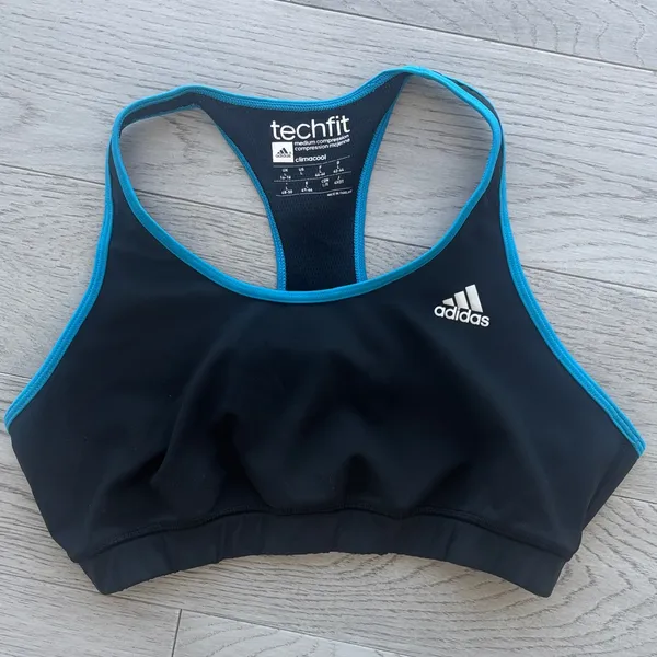 Adidas TECHFIT Black Size Large Sports Bra - Image 2