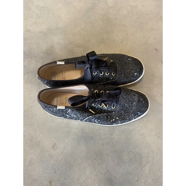 Keds x Kate Spade New York Black Glitter Champion Sneakers WF52882 Womens 6.5 - Image 3