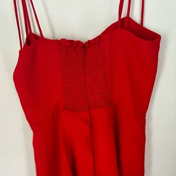 Polly Red Tie Shoulder Ruched Mini Dress Size 2 - Image 13