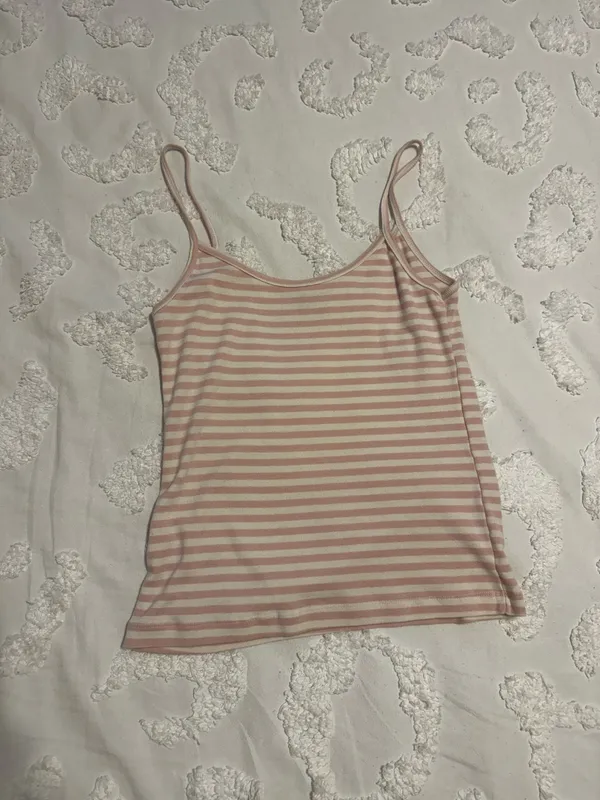 Brandy Melville Tank Top White with stripes - Image 2