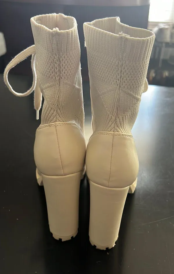 JustFab Shandee Knit Combat Boots - Image 2