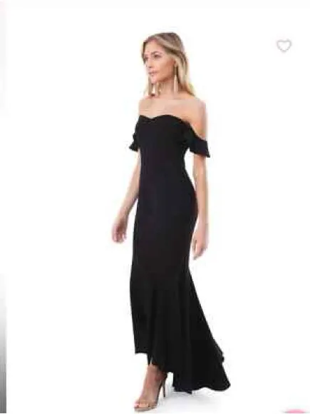 Likely Sunset Gown black off the shoulder dress size 0‎ - Image 3