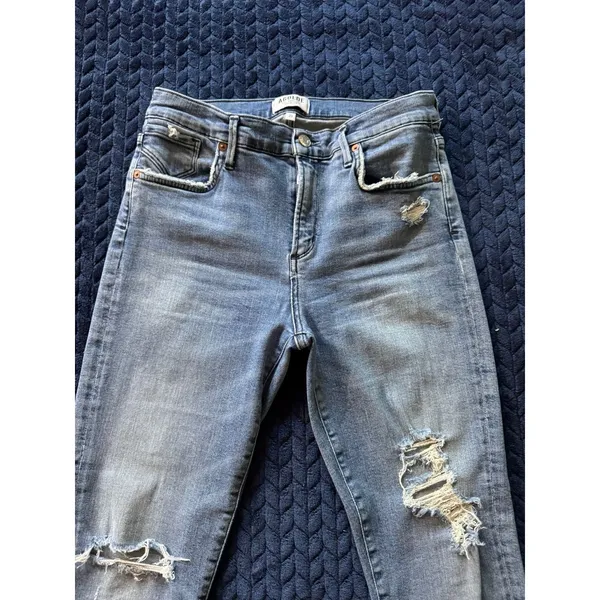 AGOLDE‎ Women's Blue Denim Distressed Jean Ankle Size 29 - Image 2