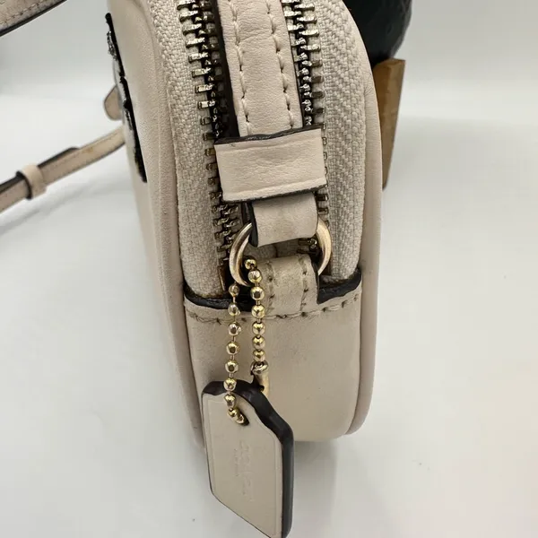 Coach CROSSBODY POUCH WITH SOUVENIR EMBROIDERY ( F25946) CHALK/LIGHT GOLD - Image 7