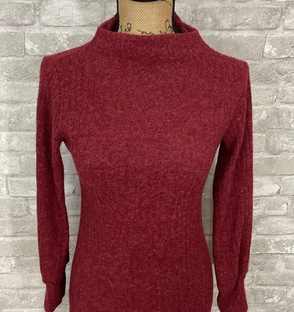 Lush Ribbed Mocneck Sweater Dress - Image 2