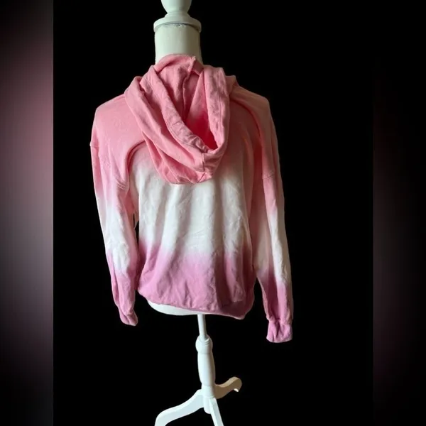 BP Nordstrom Pink White Ombre Dip Dye Pullover Hoodie Sweatshirt S - Image 4