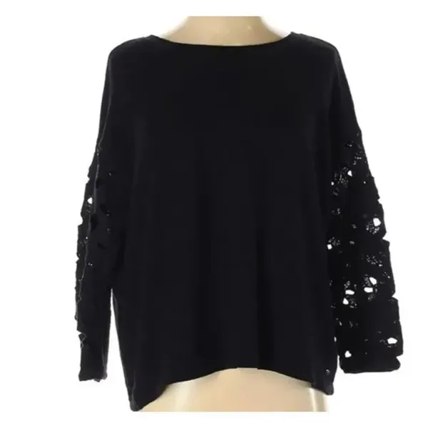 ✨American Eagle Black Crochet Long Sleeves Sz XL Sweater✨ - Image 2