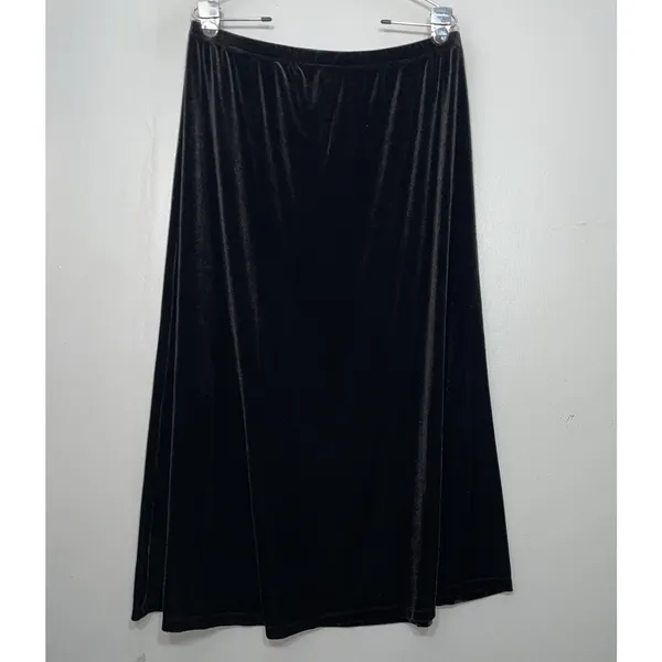 White Stag Black Velvet Skirt Size Large Pull On Elegant Whimsigoth Vamp Witchy - Image 4