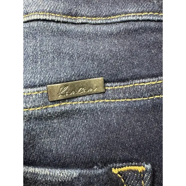 KanCan Womens Mid Rise Stretch Distressed Hem Skinny Denim Jeans Blue Size 15/31 - Image 5