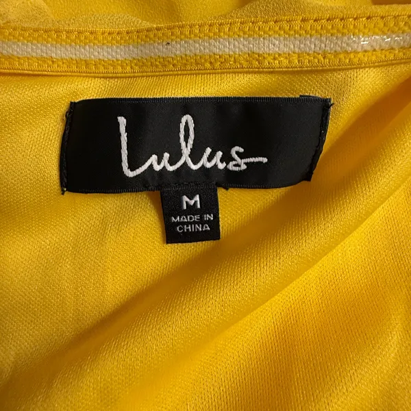 Lulus Yellow Off-Shoulder Dress - Image 4