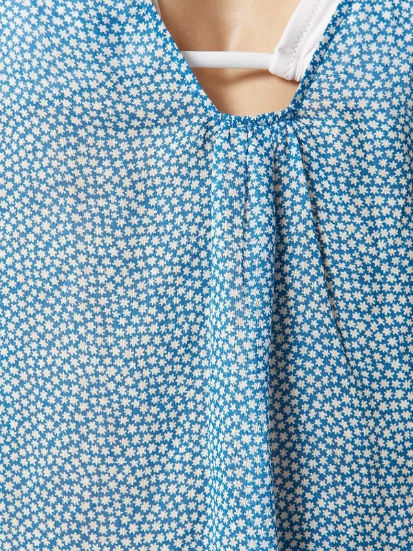 NWT J. Crew Size Medium Side Tie Beach Cover Up Midi Dress Mini Floral Print NEW - Image 5