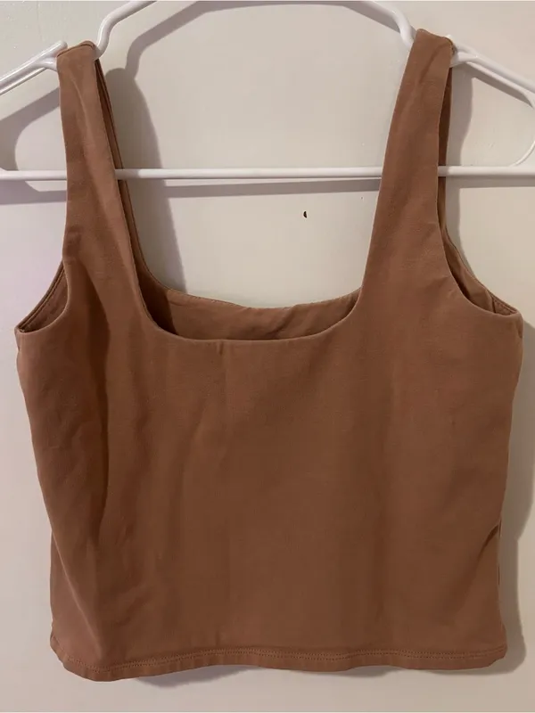 Abercrombie Tan Scoop Neck Crop Tank - Image 2