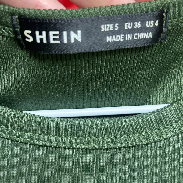 SHEIN Olive Green Ribbed Crewneck Tank size small - Image 3