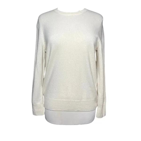 NADAAM Women’s The Original Cashmere Crewneck Sweater in White - Image 2