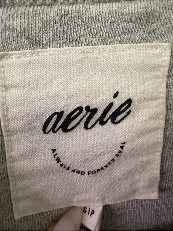 aerie Light Grey Crewneck Sweatshirt - Image 2