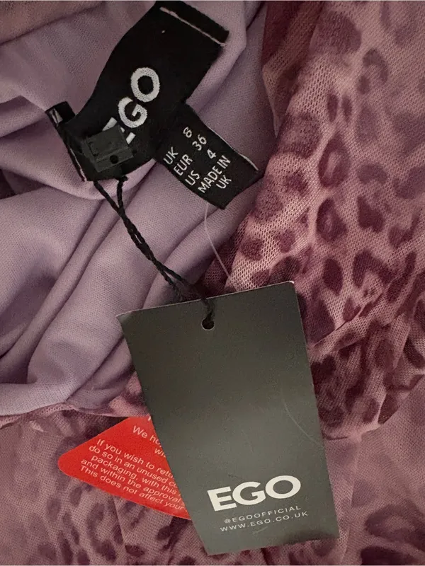 EGO Lilac Leopard-Print Halter Dress - Image 2