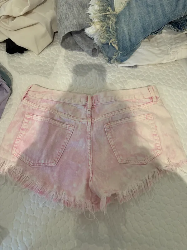 free people denim pink shorts - Image 3