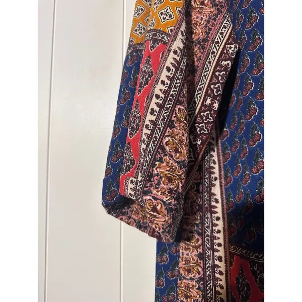 Altar'd State Fringe Kimono Cardigan Women's M/L Boho Patchwork Open Front - Image 5