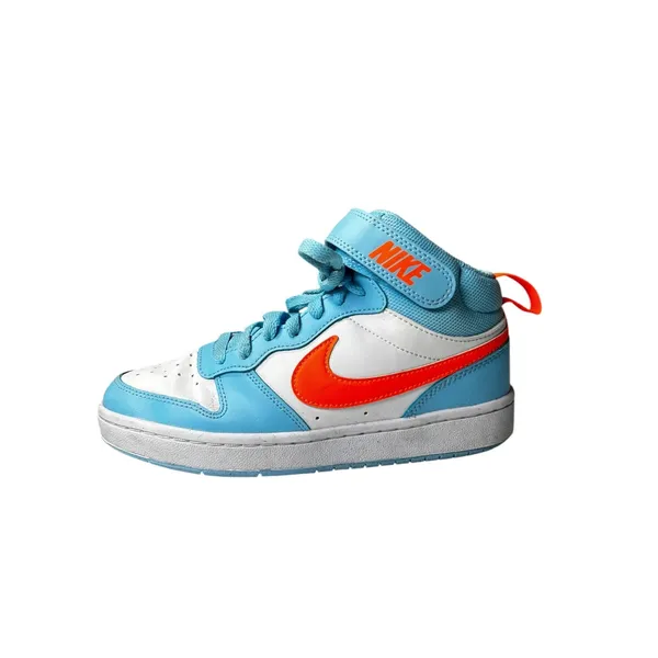 Nike Court Borough Mid 2 GS Blue White Orange High Top Sneakers Youth 4.5Y - Image 4