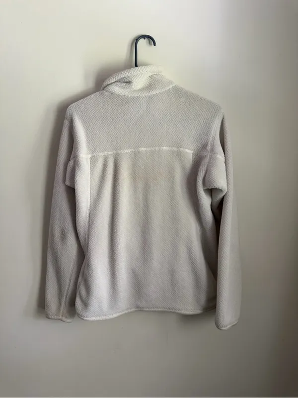 Patagonia Re-Tool Fleece Pullover Womens M Cream Beige Snap Neck Jacket - Image 2
