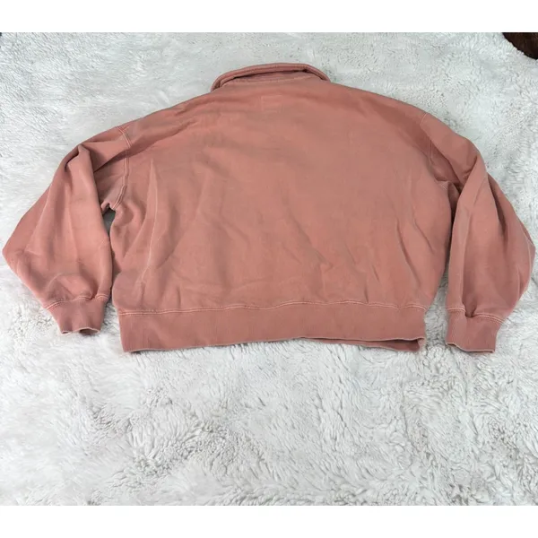 Billabong Polo Pullover Sweatshirt XS Dusty Rose Pink Collared Y2K Surf - Image 2