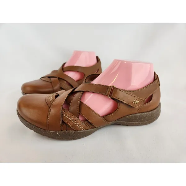 Clarks Sandals Roseville‎ Step Women's Size 8.5 Mary Jane Strappy Brown Shoes - Image 11
