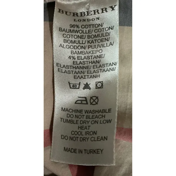 Burberry London Archive Nova Check Button Front‎ Shirt Womens M Cotton Stretch - Image 6