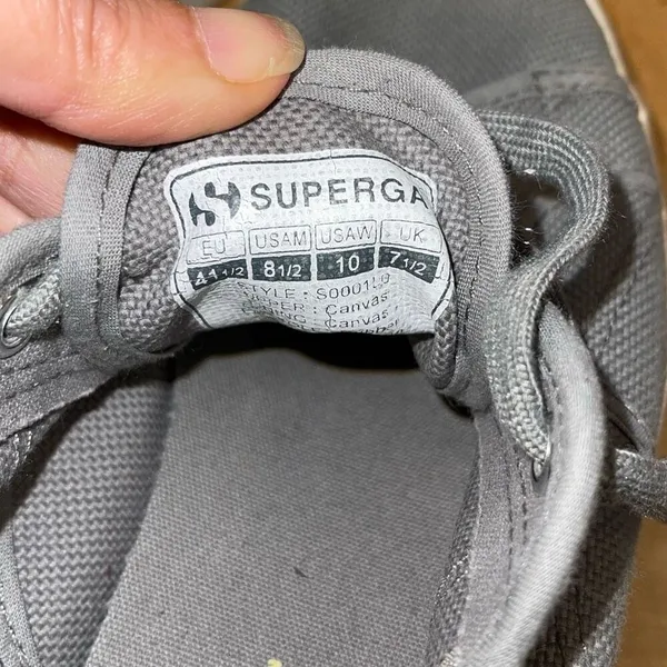 Superga Cotu Classic Platform Sneaker Grey‎ Sage Size 8.5 - Image 6