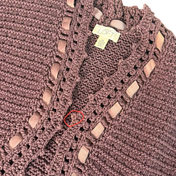 Brown Crochet Knit Shrug‎ Bolero Open Cardigan Size XS Indie Layering BOHO - Image 11