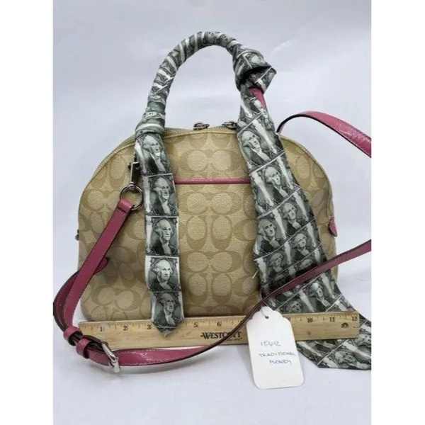 coach customized tan and multicolor cross body bag - Image 6