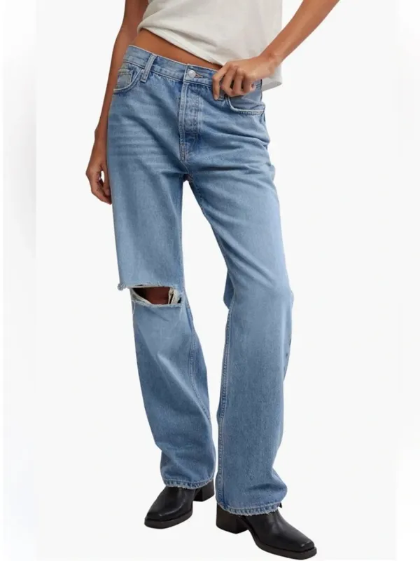 NWT Free People Holly Ripped Bootcut Jeans 28, CAMBRIDGE - Image 4