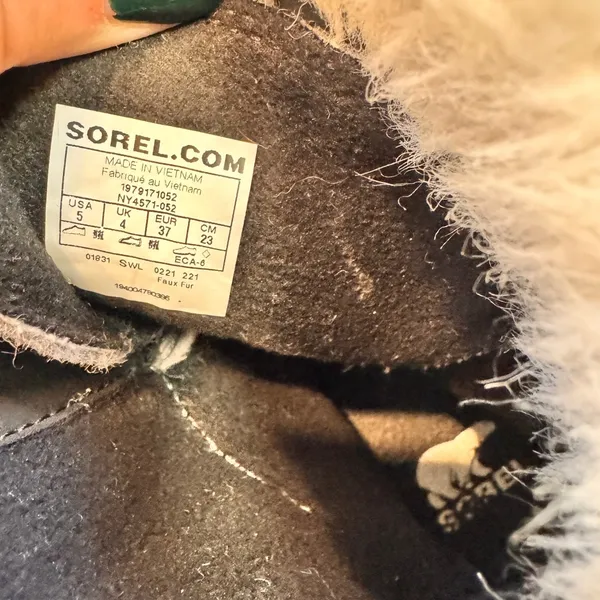 Sorel Whitney Joan Winter Boots Womens Gray Waterproof Fur Lined‎ Lace Up Size 5 - Image 10
