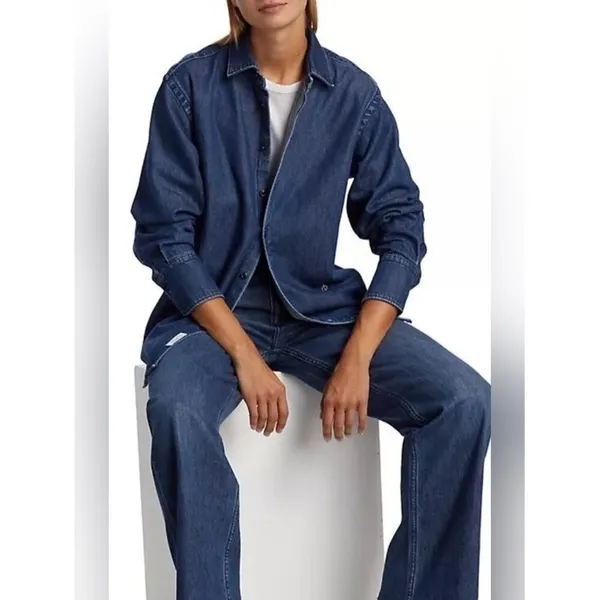 NWT rag & bone Randie Featherweight Diana Denim Shirt Size‎ XS - Image 4