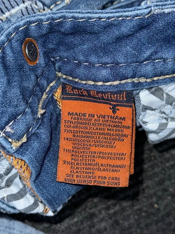 Y2K Rock Revival Lang Low Rise Bootcut Jean Light Wash Embroidered Distressed 25 - Image 10