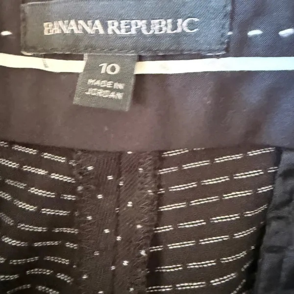 Banana Republic Navy Blue Polka Dot Straight Leg Ankle Pants Womens 10 - Image 3