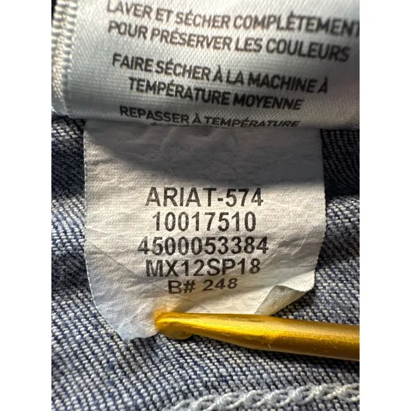 Ariat Real Denim Bootcut Jeans Dark Wash Contrast Stitch 33R‎ 10017510 - Image 6