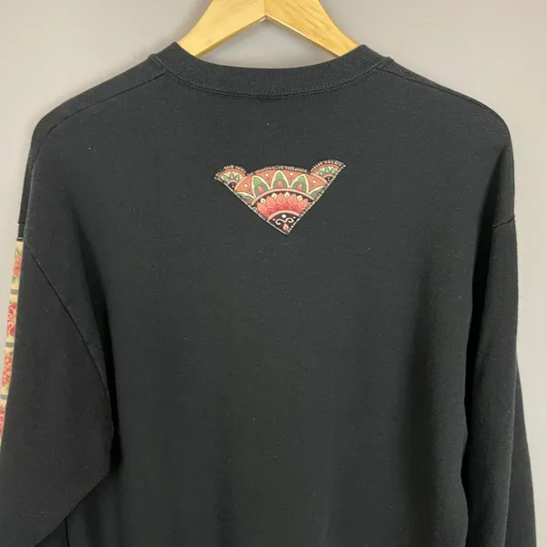 Vintage Sweatshirt Floral Applique DIY Size Large Women Unisex‎ Twee 90s Jerzees - Image 5