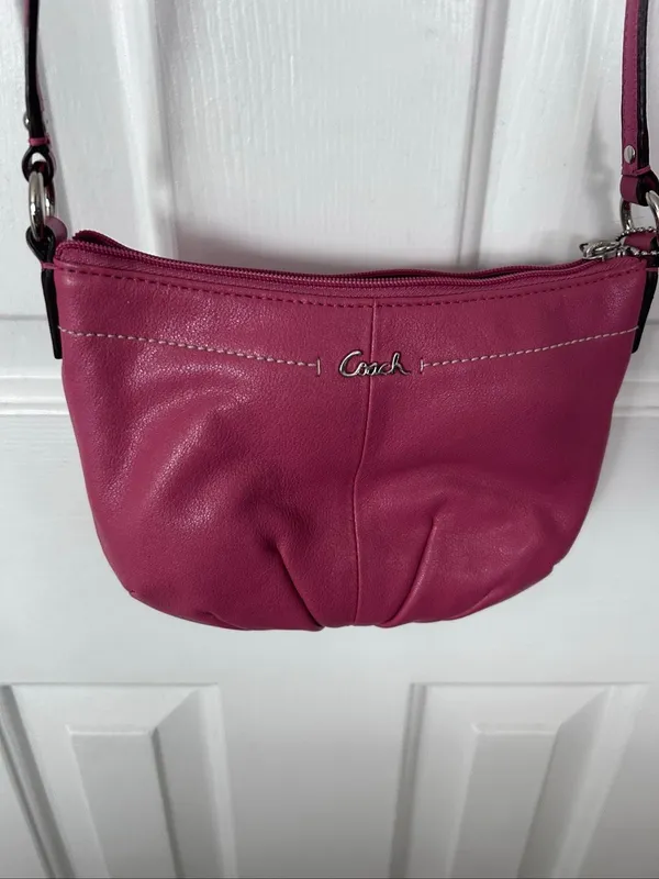 Coach Ashley Pleated Crossbody Swingpack Watermelon Light Blush Handbag - Image 6