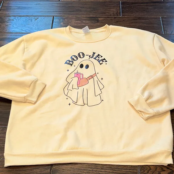 Adorable Cream Boo-Jee Ghost sweatshirt trendy size XXlarge - Image 2
